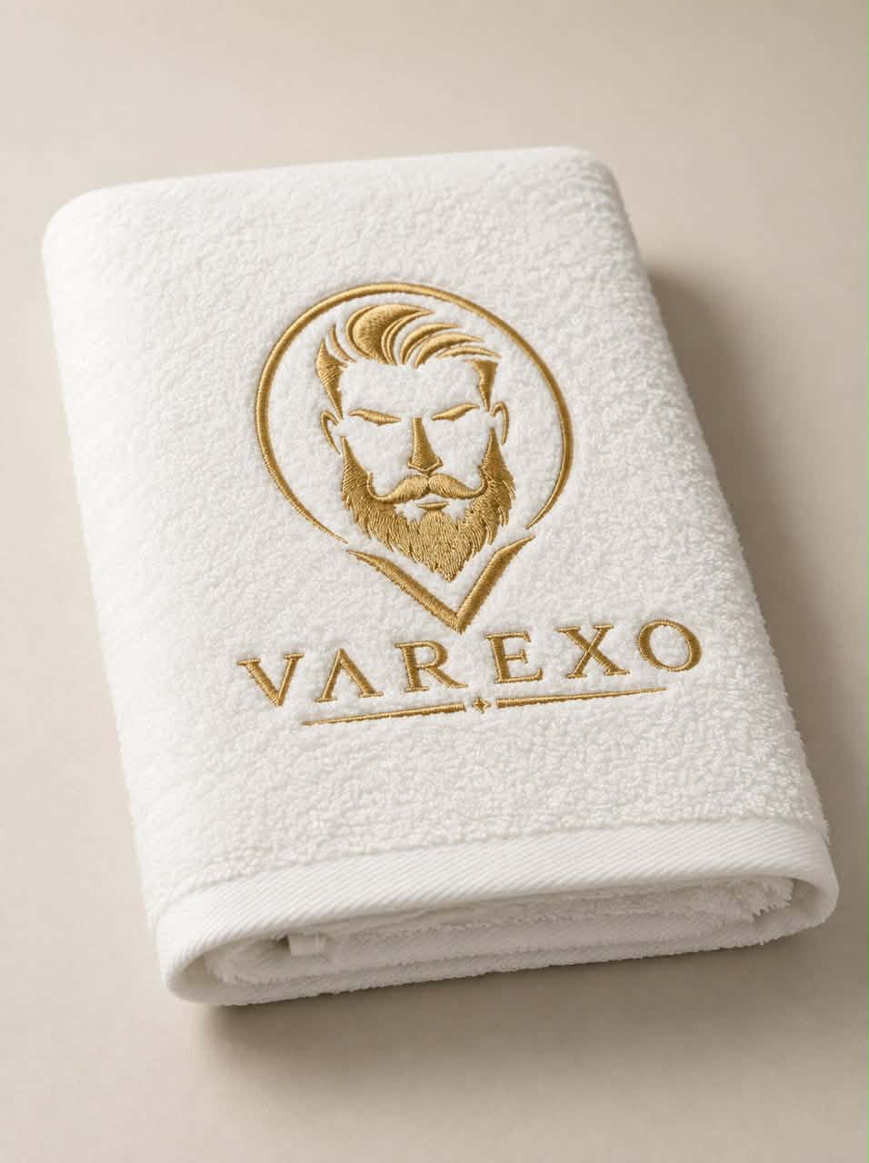 Premium White Embroidered Barbershop Towel - Image 2
