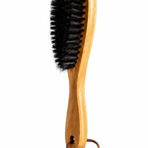 Premium Wooden Boar Bristle Beard Brush with Leather Strap