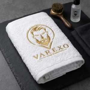 Premium White Embroidered Barbershop Towel