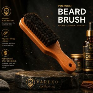 VAREXO Premium Boar Bristle Wooden Beard Brush