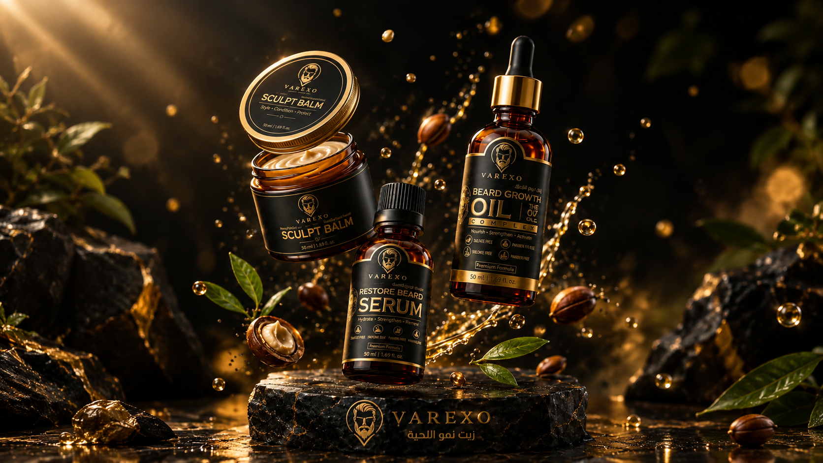 Varexo Beard Oil, Sculpt Balm et Serum